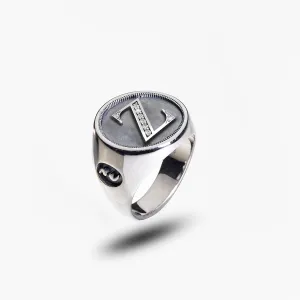 MONETA Silver Initial Z Ring