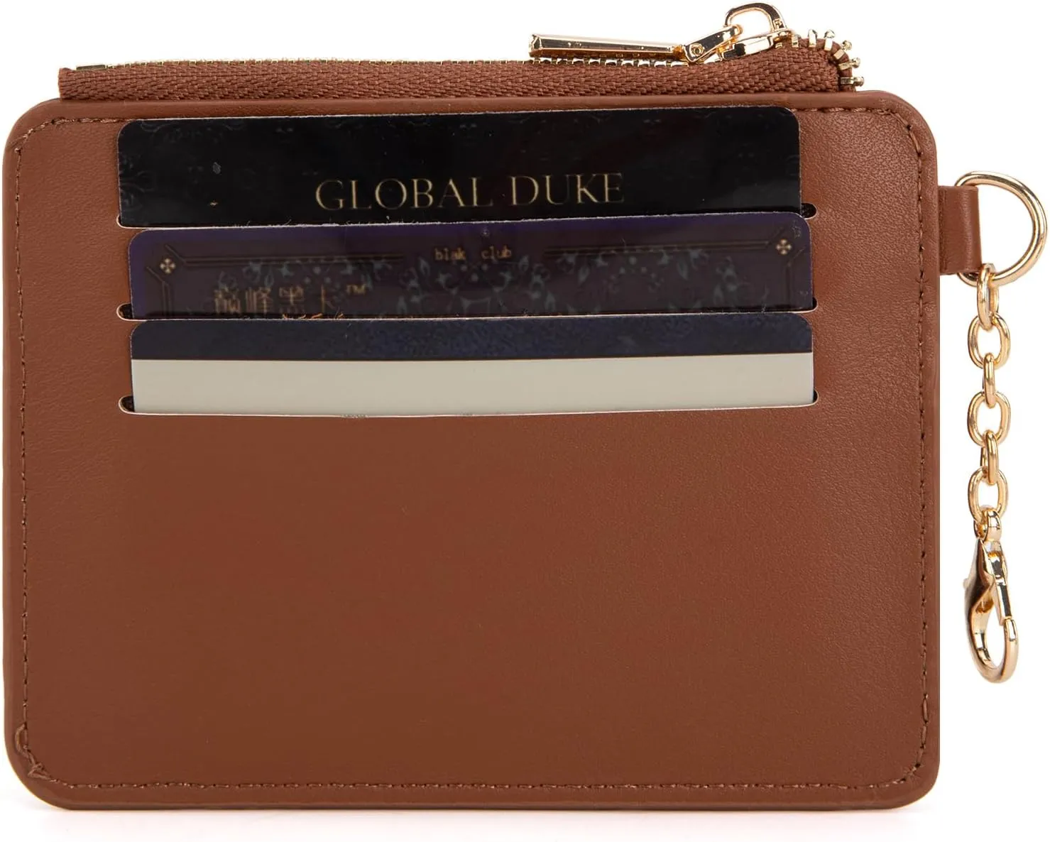 Montana West Small Credit Card Wallet Rfid Blocking Credit Card Holder with Zipper Coin Pocket, ID Window, Brown Keychain Wallet Slim and Compact, Easy to Carry