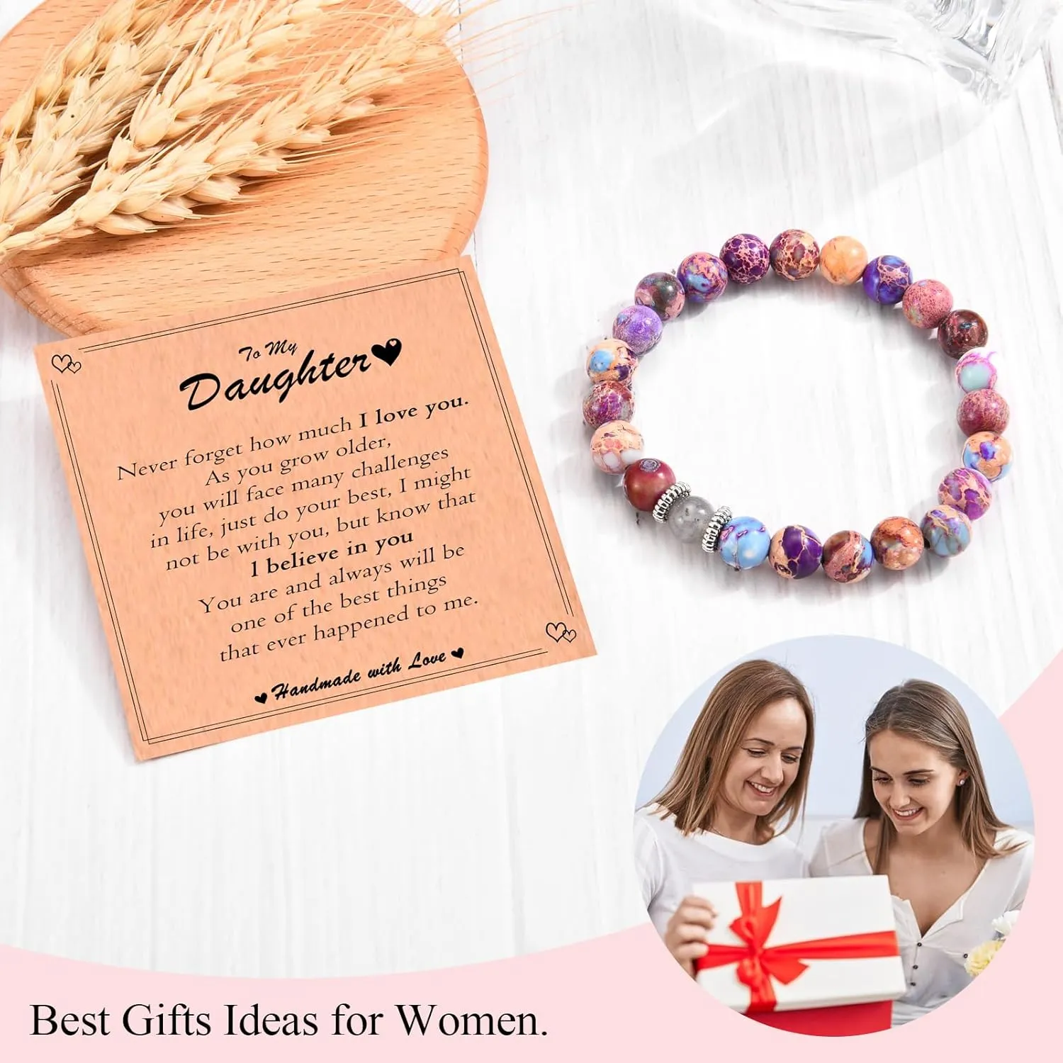 Mother's Day Gifts for Woman: Beaded Bracelets for Mom, Wife, Grandma, New Mom, Sister, Aunt, Stepmom, Mother-in-Law, Daughter-in-Law - Perfect for Christmas, Valentines Day, Easter