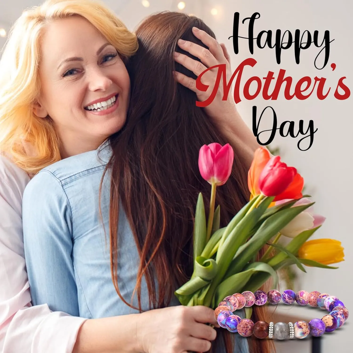 Mother's Day Gifts for Woman: Beaded Bracelets for Mom, Wife, Grandma, New Mom, Sister, Aunt, Stepmom, Mother-in-Law, Daughter-in-Law - Perfect for Christmas, Valentines Day, Easter