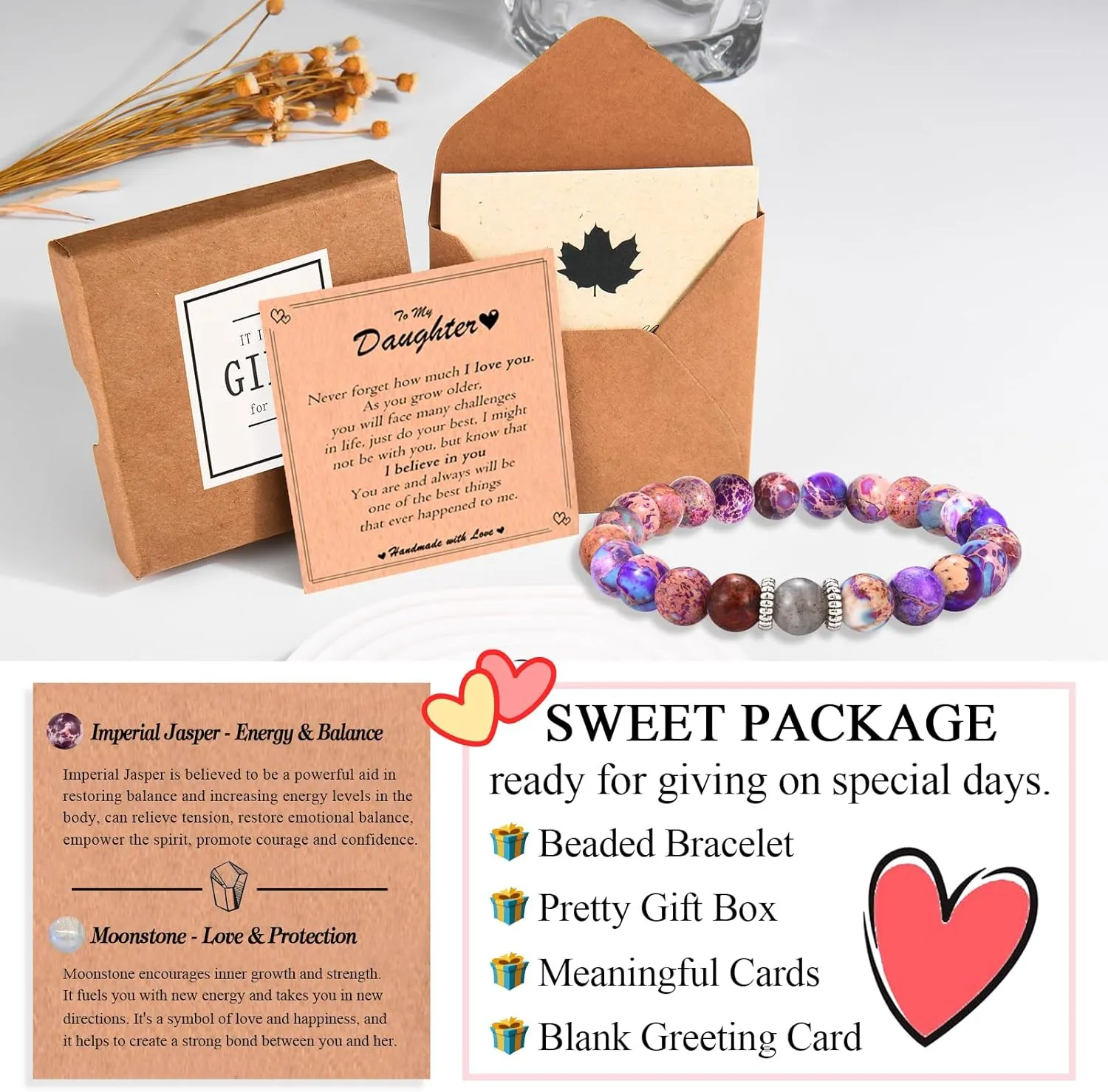 Mother's Day Gifts for Woman: Beaded Bracelets for Mom, Wife, Grandma, New Mom, Sister, Aunt, Stepmom, Mother-in-Law, Daughter-in-Law - Perfect for Christmas, Valentines Day, Easter