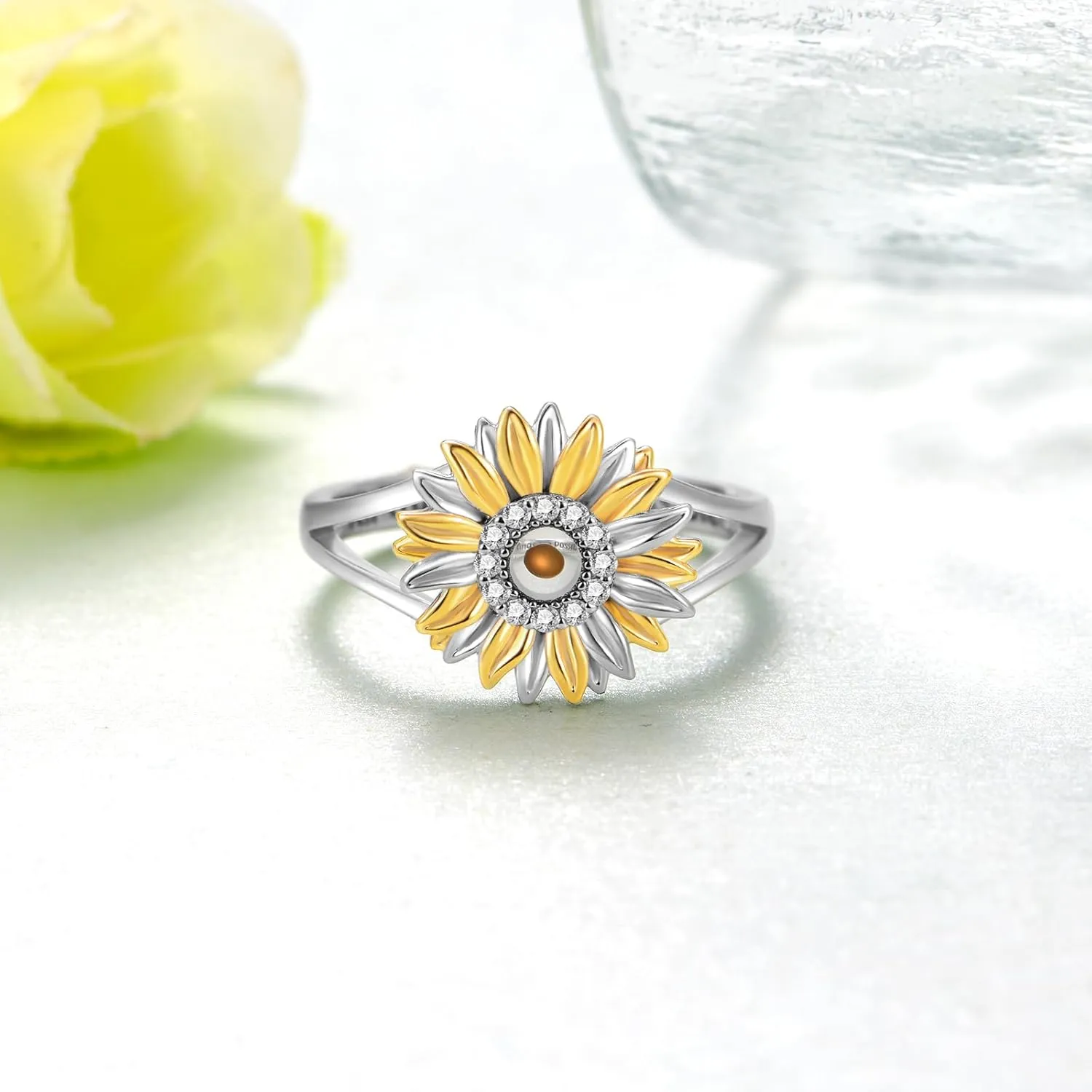 Mustard Seed Ring 925 Sterling Silver Sunflower Mustard Seed Jewelry Faith Jewelry Unique Mustard Seed Gift for Women