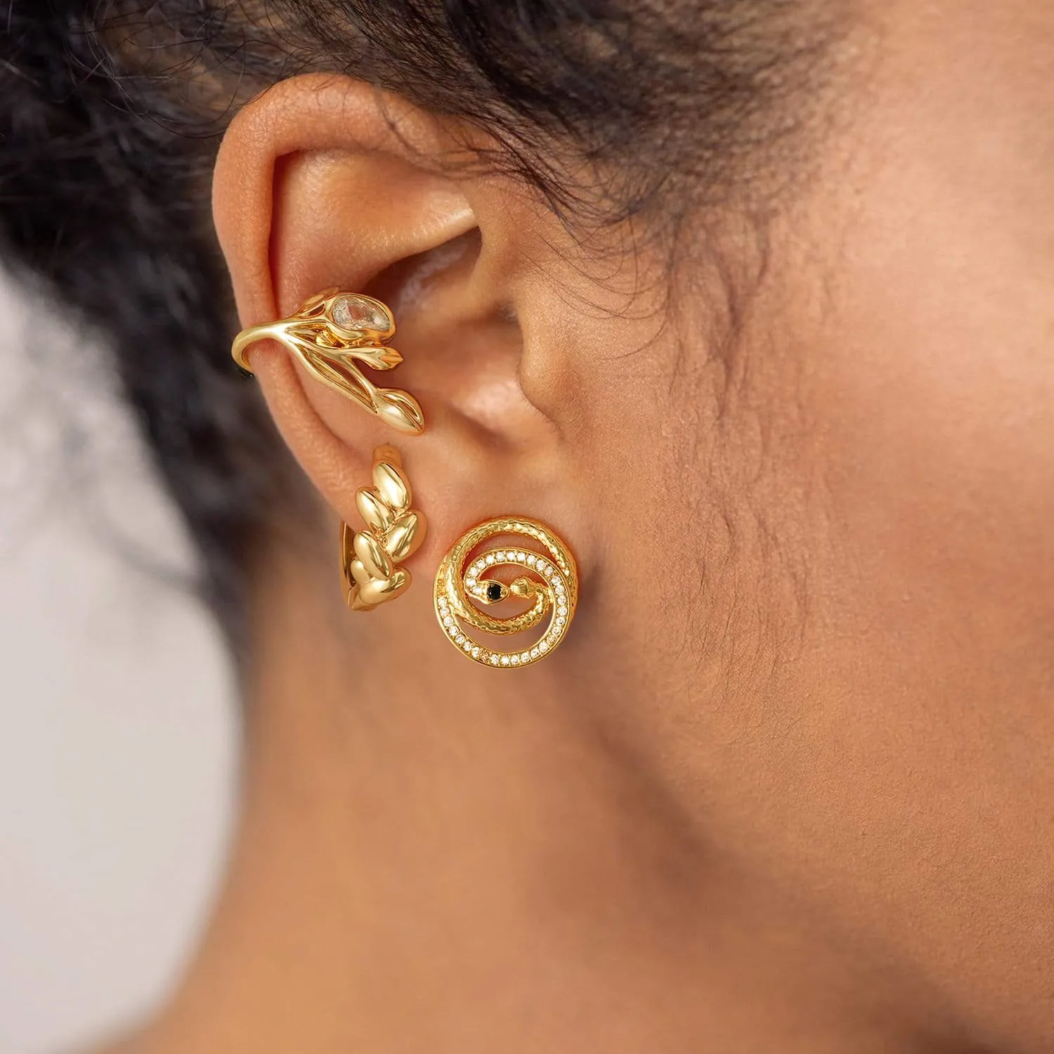 MYEARS Women Ear Cuff Earring Gold Non Pierced Ear Cartilage Clip on Wrap Hoop 14K Gold Filled Tiny Boho Beach Simple Minimalist Delicate Handmade Hypoallergenic Jewelry Gift-Sold as Single/Pair