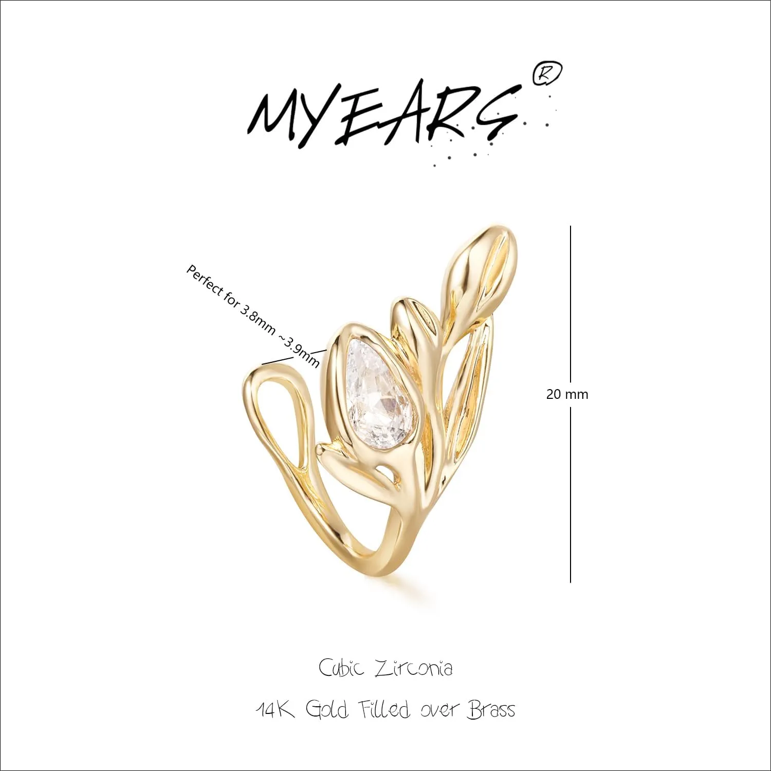 MYEARS Women Ear Cuff Earring Gold Non Pierced Ear Cartilage Clip on Wrap Hoop 14K Gold Filled Tiny Boho Beach Simple Minimalist Delicate Handmade Hypoallergenic Jewelry Gift-Sold as Single/Pair