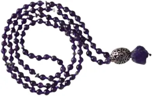 Natural Amethyst 10mm 108 Mala Beads, Spiritual, Meditation Beads, Reiki, Japa Mala, Buddhist Prayer Beads, Yoga Bracelet, healing beads LKMALA-RRGU-1703