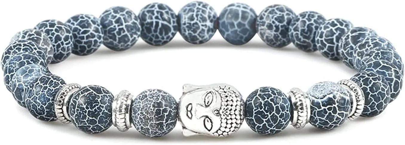 Natural Black Lava Stone Bracelet for Men Woman Yoga Prayer Beads Bracelets Fashion Jewelry