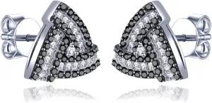 Natural Black Spinel Stud Earrings for Women Sterling Silver S925 Setting Gemstone Shining Cubic Zirconia Studs Earring Rhodium Plated Elegant Style Fine Jewelry for Birthday