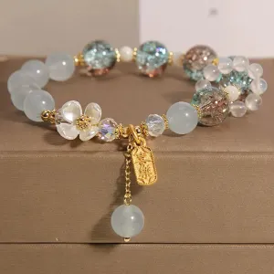 Natural Chalcedony Popcorn Crystal Beaded Bracelet