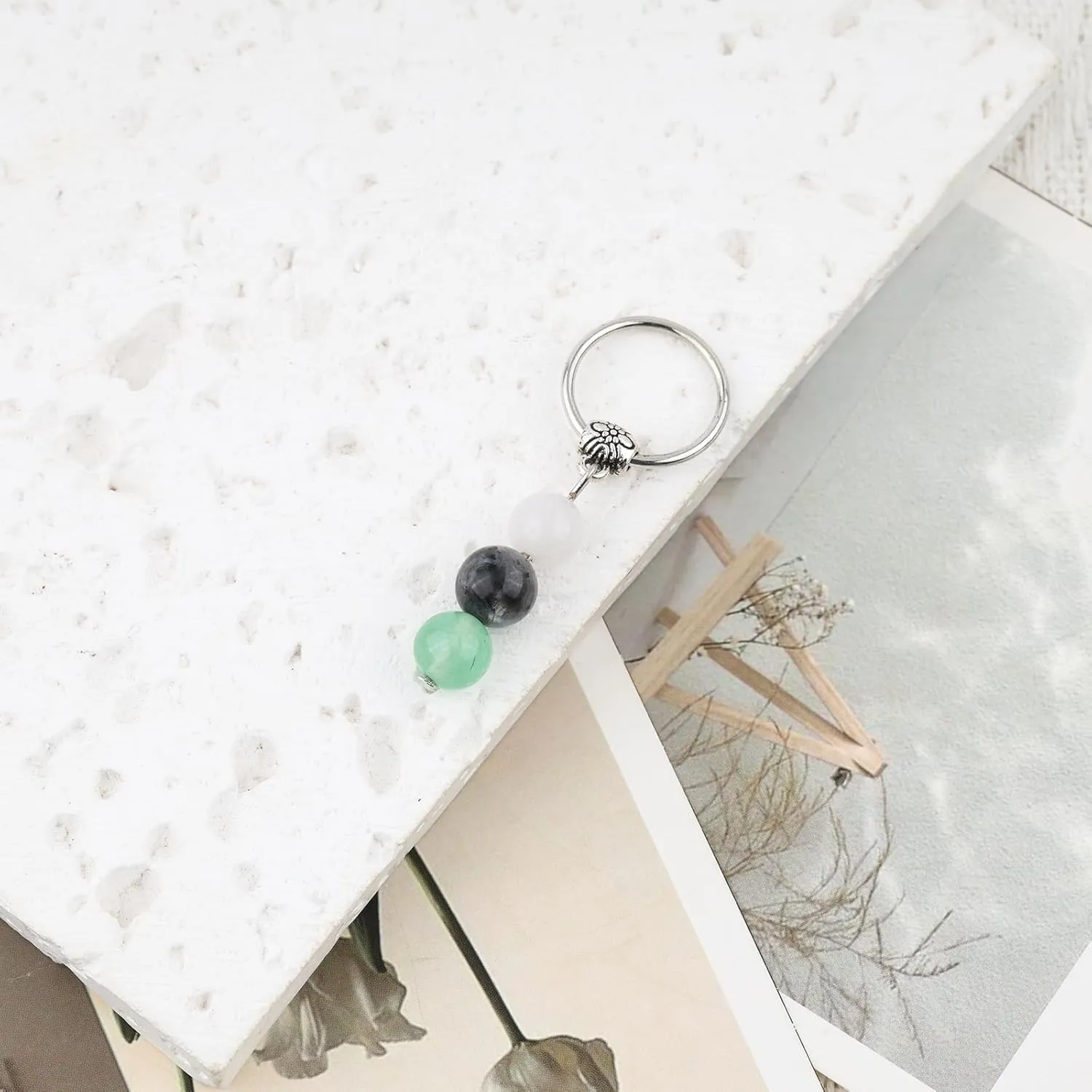 Natural Crystals Keychain, New Beginnings Gifts for Women, Birthday Gift for Women, Keychain for Relieving Anxiety