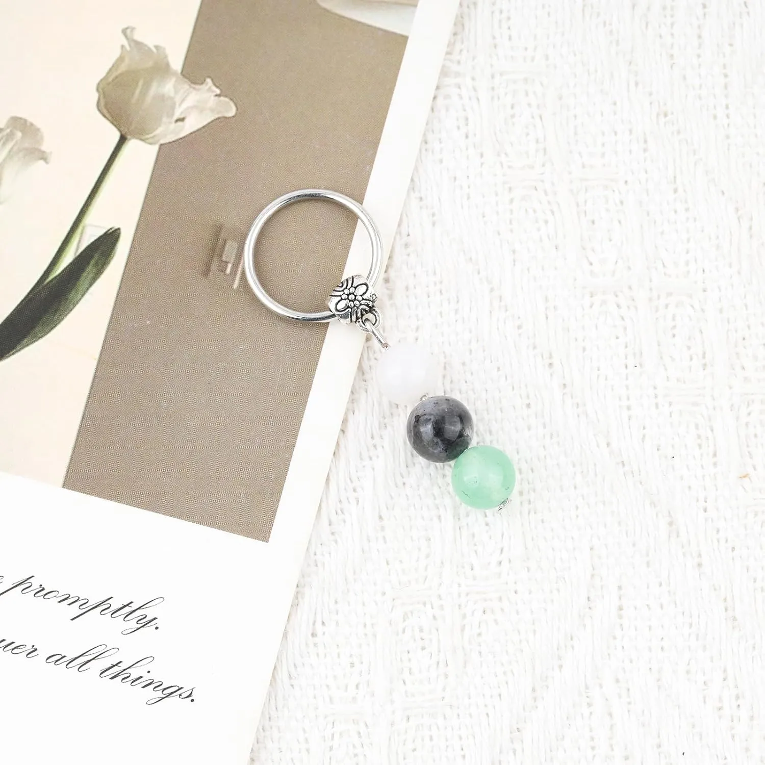 Natural Crystals Keychain, New Beginnings Gifts for Women, Birthday Gift for Women, Keychain for Relieving Anxiety