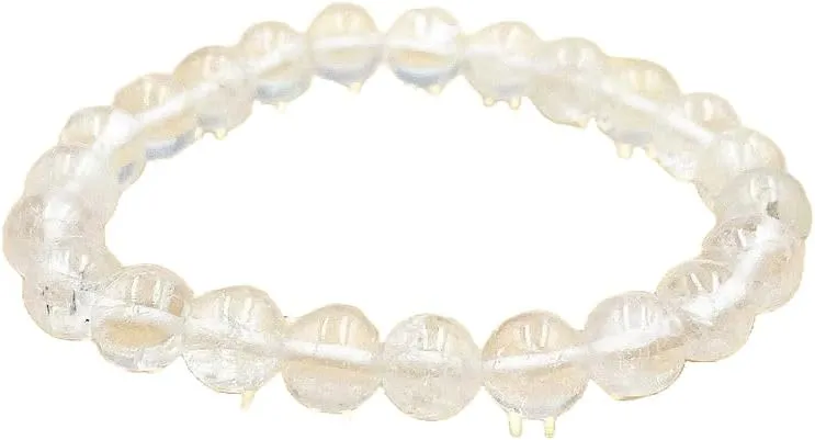 Natural Danburite 6mm rondelle smooth 7inch Semi-Precious Gemstones Beaded Bracelets for Men Women Healing Crystal Stretch Beaded Bracelet Unisex