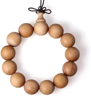 Natural Sandalwood Prayer Beads Buddha Mala Buddhist Bracelet Chinese Knot Elastic,Adjustable