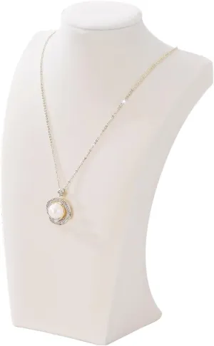Necklace Bust Display Stand, Beige VelvetNecklace Display Holder, Jewelry Necklace Organizer Rack for Home Use or Shop Show (9" Height)