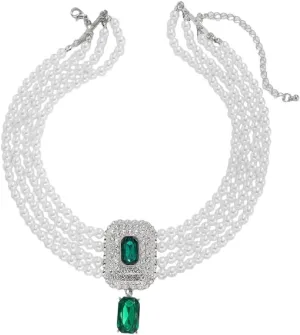 New 2025 Arrival Luxury Multilayer Imitation Pearl Chain Necklace Rhinestone Pendant Stud Earrings for Women Elegant Wed Jewelry Set New with for You Accessories Trendy Creative Gift