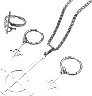 New 2025 Stainless Steel Jewelry Set Ghost Bc Rock Band Pendant Necklace The Band Ghost Ghoul Chain Necklaces Fashion Earring Ring Collar Decoration Jewelry Commemorative Trendy Best For Gift