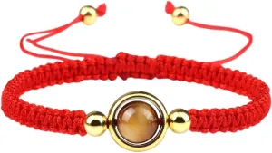 New 2026 Lucky Red Thread Woven Adjustable Prayer Bracelets Charm 8Mm Natural Tiger Eye Stone Pendant Bracelet Women Men Handmade Jewelry Fashion Trendy Accessories Creative Gift