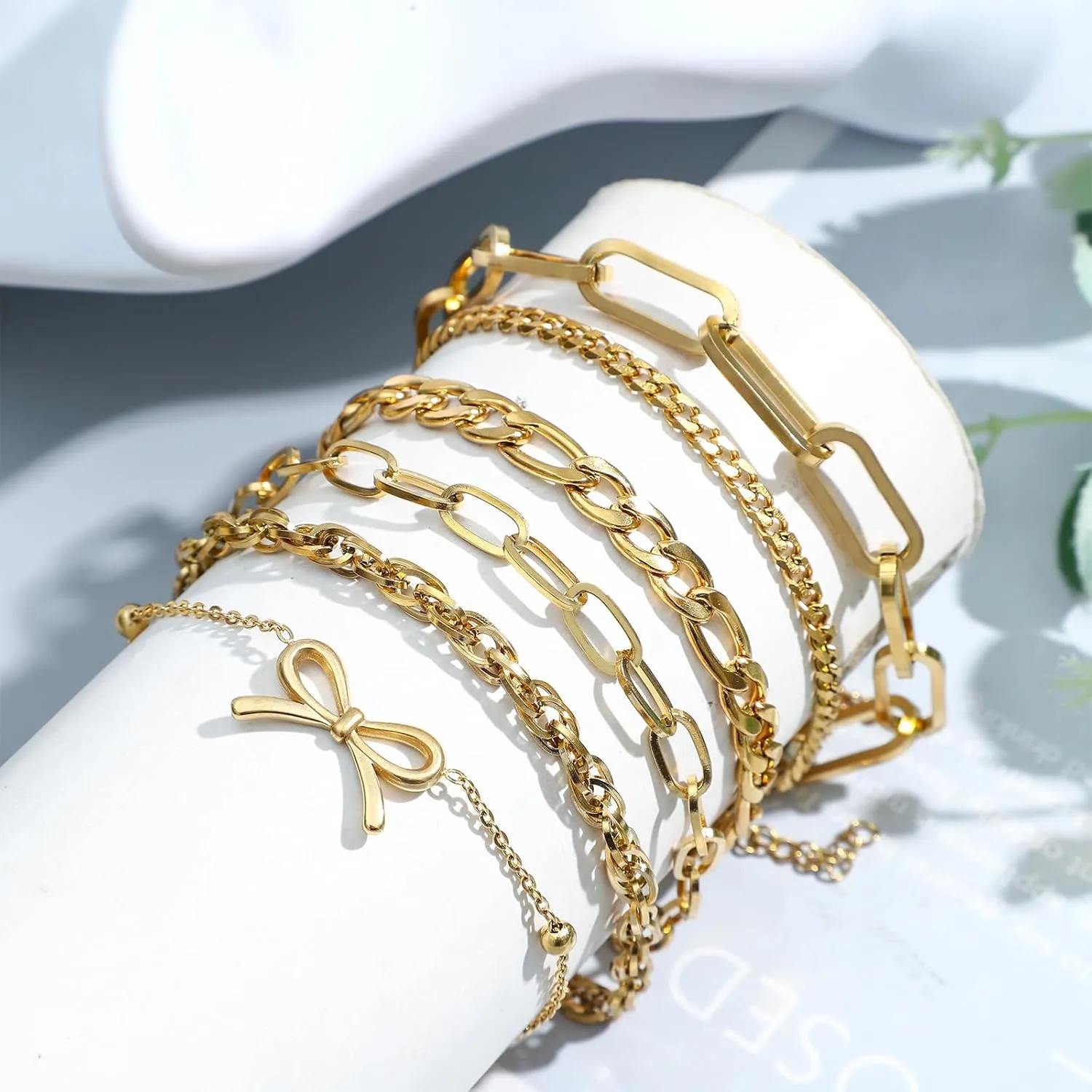NEWITIN 22 Pieces 18K Gold Jewelry Set for Women Fashion Costume Jewelry Gold Plated Stainless Steel Necklace Bracelet Earrings Set for Women