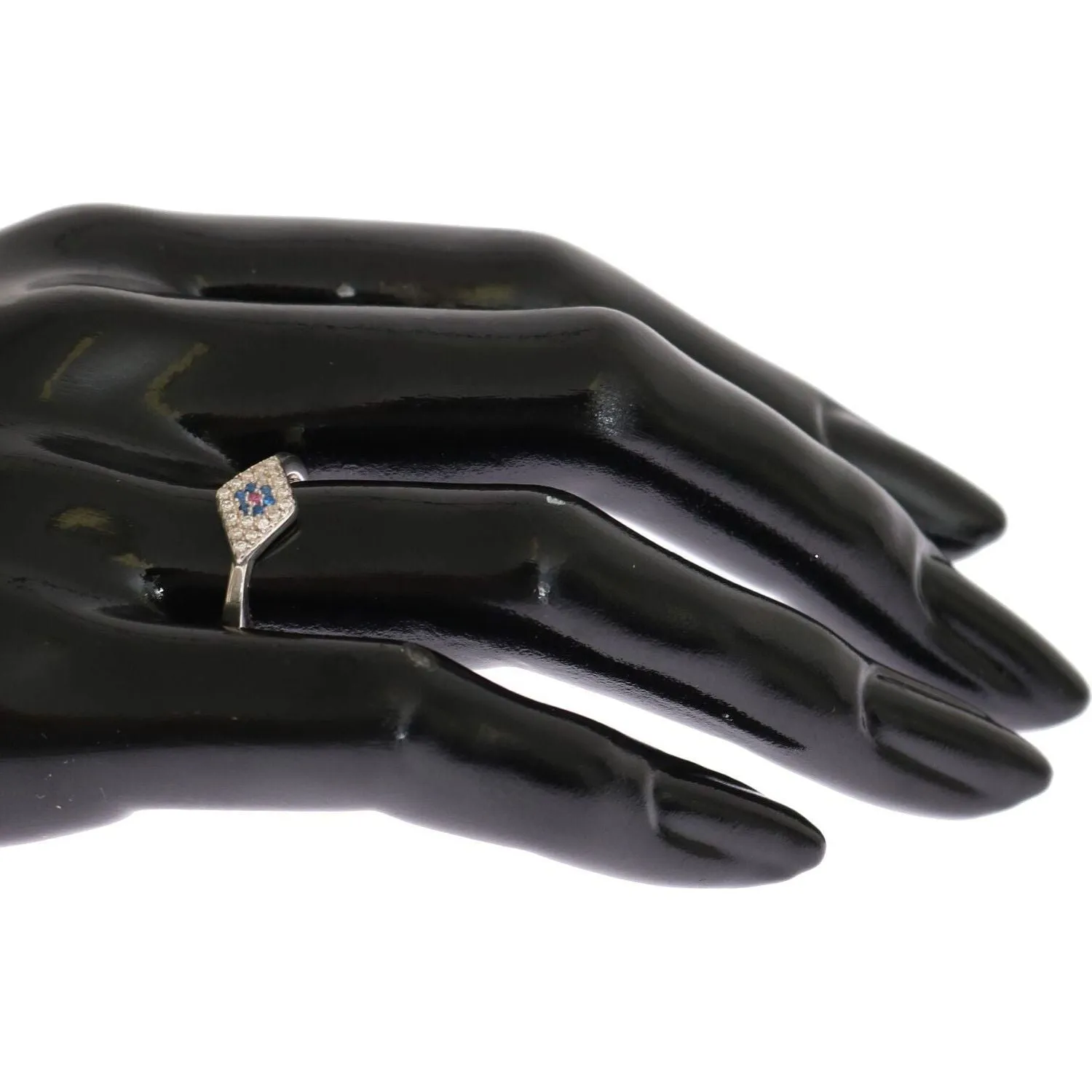Nialaya Elegant Silver CZ Crystal Encrusted Ring