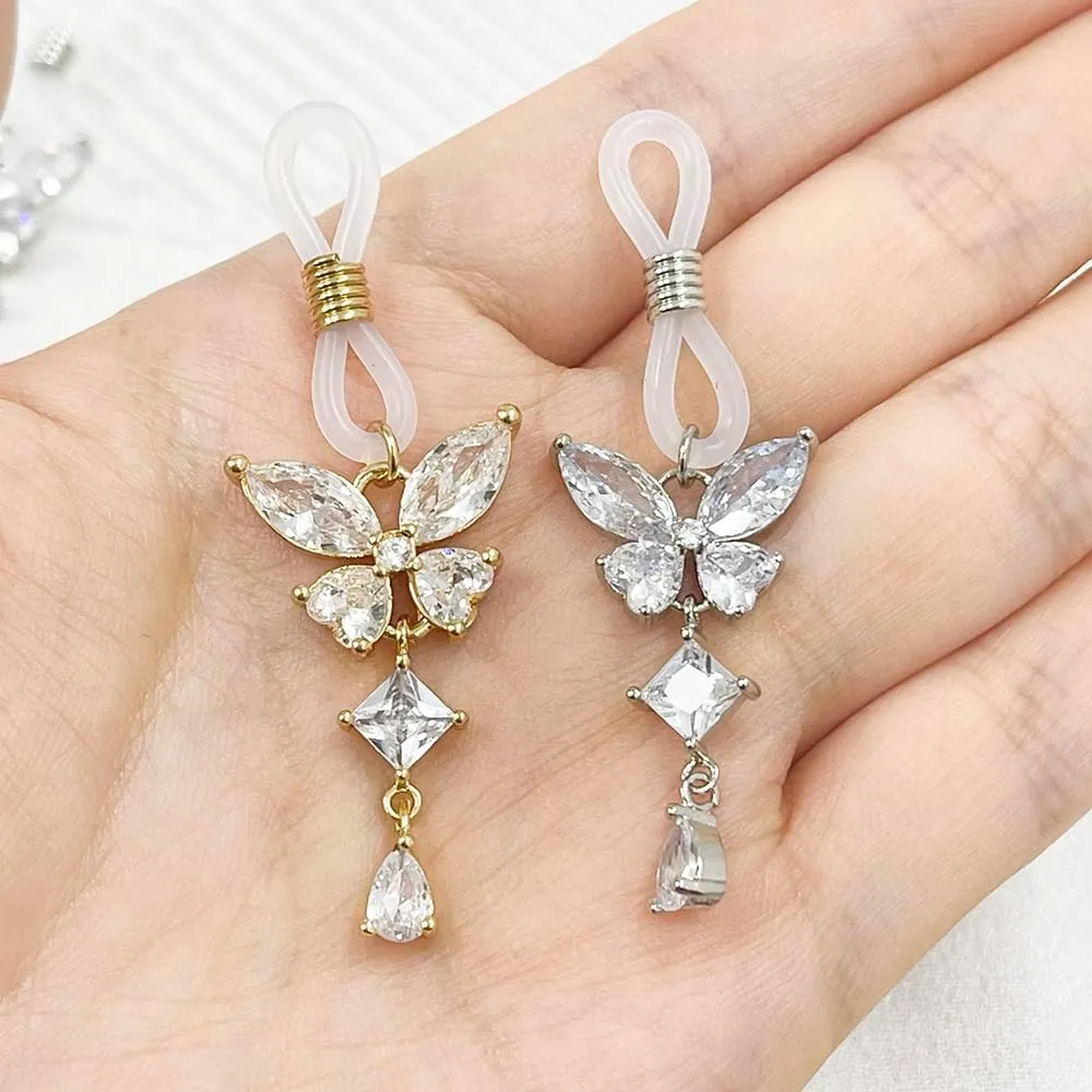 Non Piercing Nipple Rings Nipple Noose Fake Nipple Jewelry Adjustable Fake Nipplerings Non Pierced Body Jewelry for Women (CZ Butterfly(Silver))