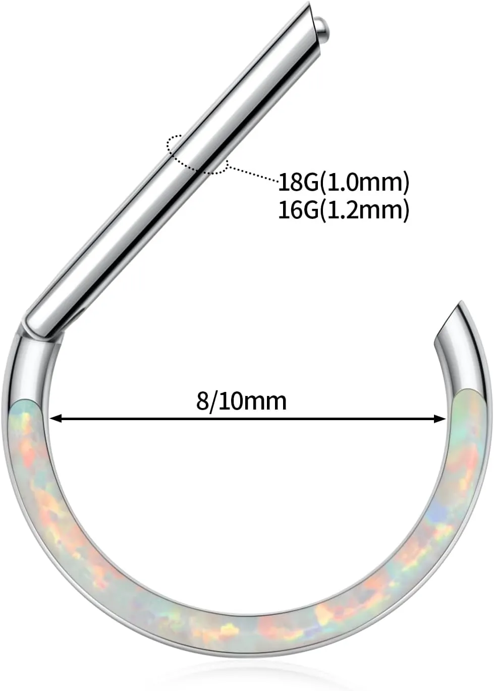 Nose Ring Straight Rod Septum Jewelry 16G & 18G - Daith, Conch, Tragus & Helix Piercing Jewelry - Surgical Steel