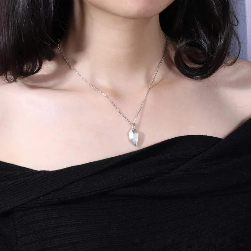 Novgarden Matching Necklace for Couples with Initial, 2PCS Personalized Half Heart Necklace Relationship Couple Necklaces for Him and Her Custom Couples Jewelry Set for Women, Men