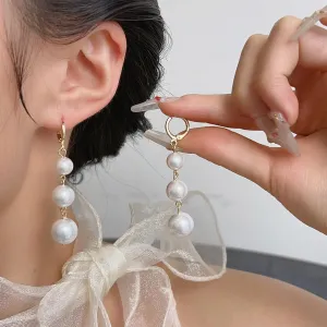 ONLYJUMP Pearl Dangle Drop Earrings for Women Long Pearl Earrings 14K Gold Plated Pearl Dangle Earrings Pearl Tassel Earring White Pearl Drop Dangle Earring Elegant Gold Pearl Jewelry