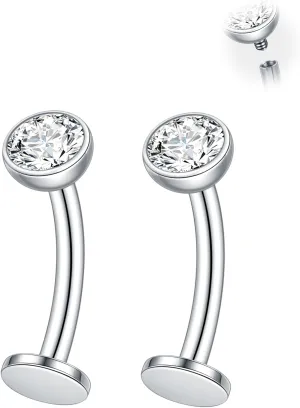 Oveta Titanium Belly Button Piercing 14G Internally Threaded Belly Button Ring for Navel Belly Piercing Jewelry 10mm 12mm for Women Men, Gold/Silver