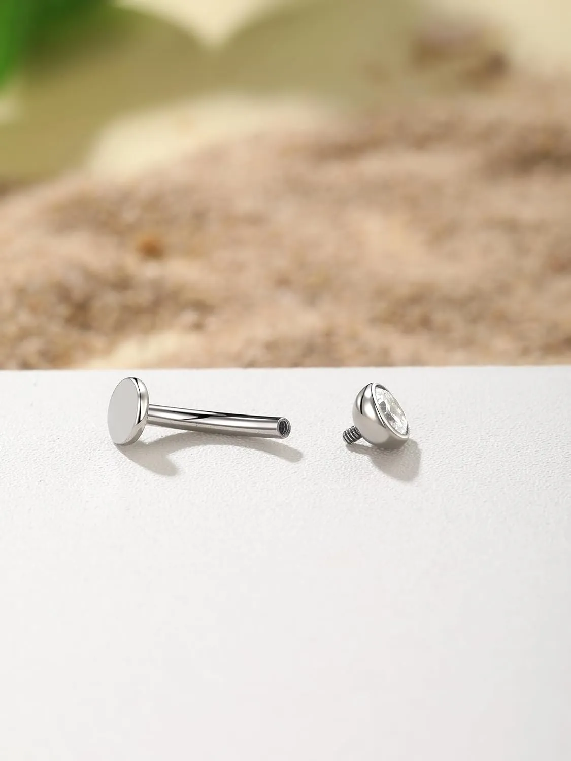 Oveta Titanium Belly Button Piercing 14G Internally Threaded Belly Button Ring for Navel Belly Piercing Jewelry 10mm 12mm for Women Men, Gold/Silver