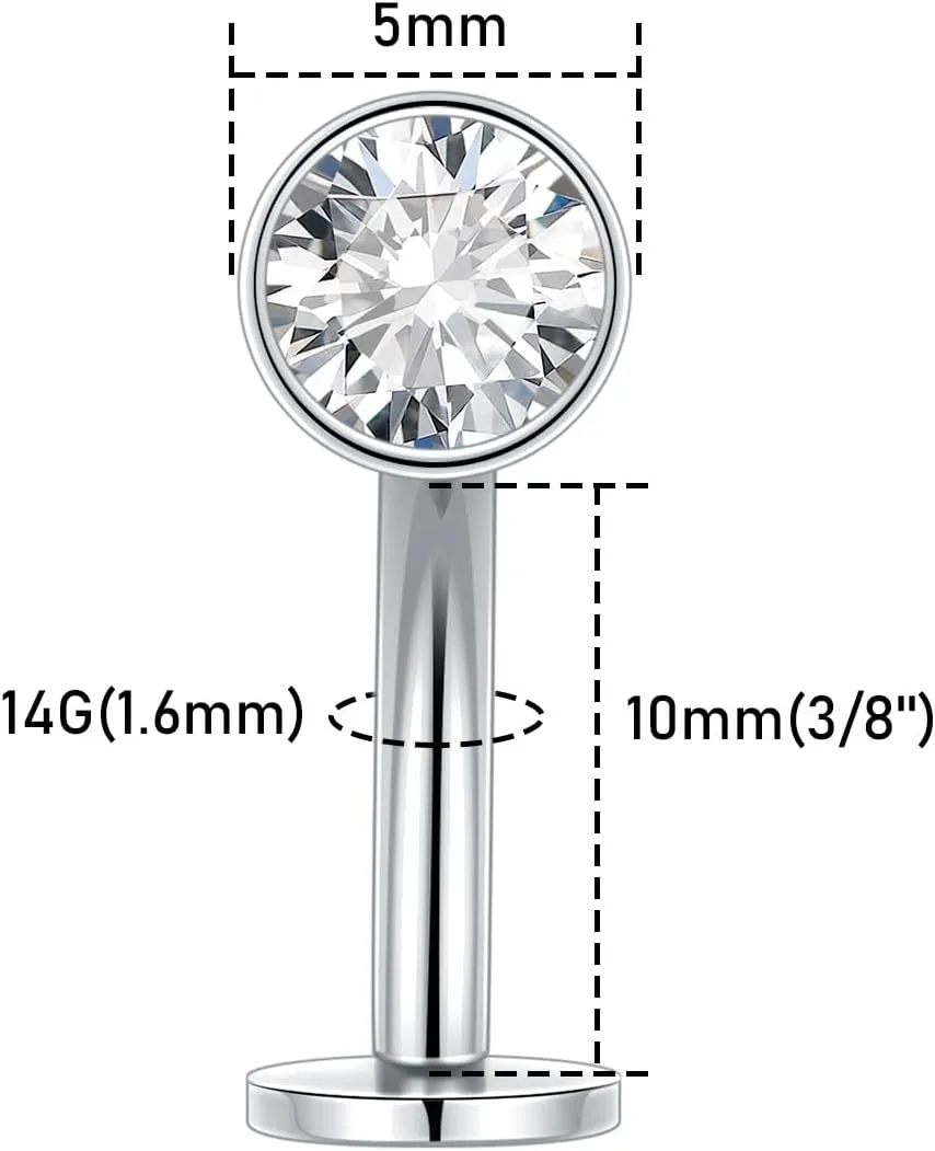 Oveta Titanium Belly Button Piercing 14G Internally Threaded Belly Button Ring for Navel Belly Piercing Jewelry 10mm 12mm for Women Men, Gold/Silver