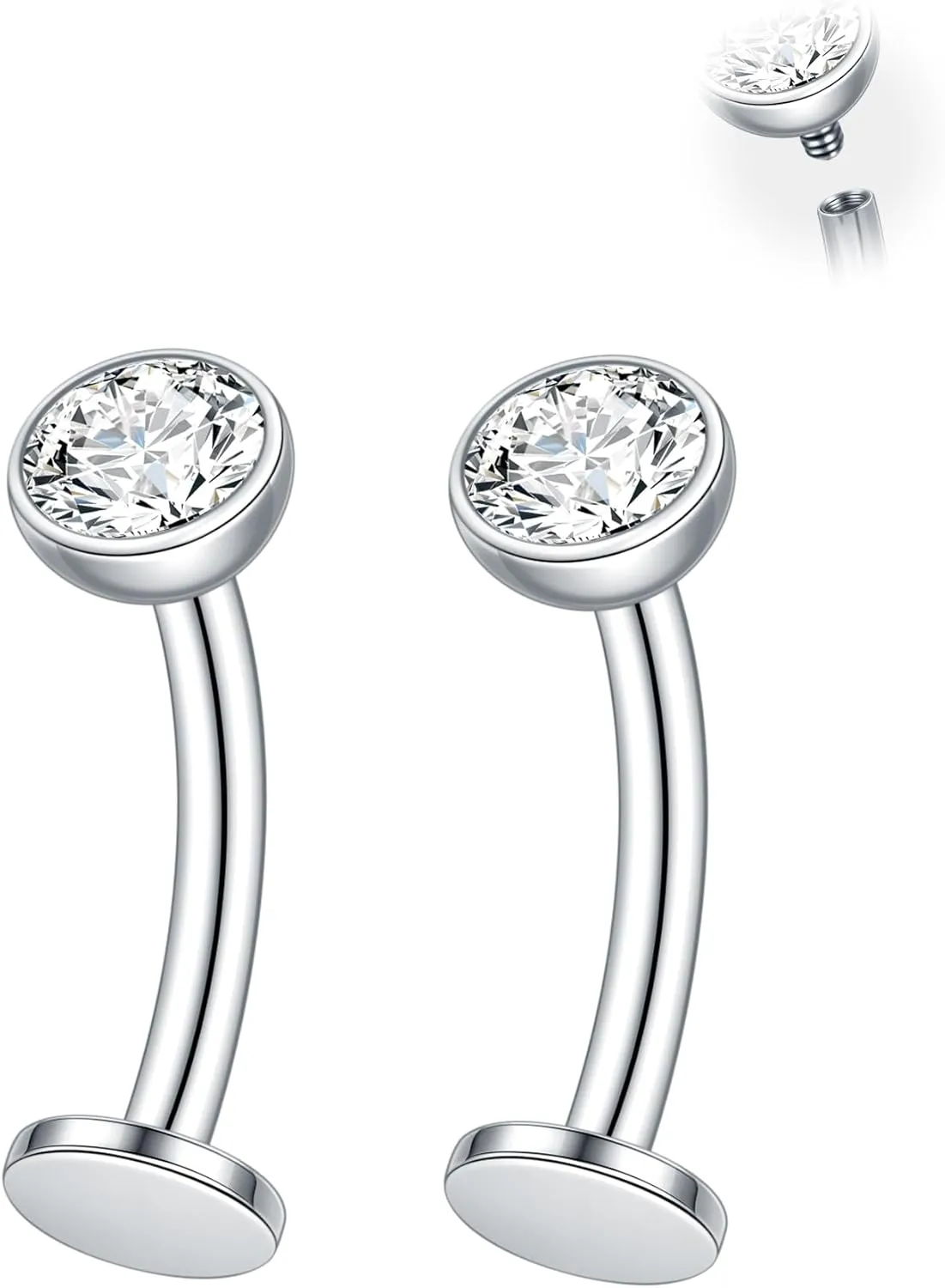 Oveta Titanium Belly Button Piercing 14G Internally Threaded Belly Button Ring for Navel Belly Piercing Jewelry 10mm 12mm for Women Men, Gold/Silver