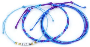 Pack 3 Surf String Wave Cord Bracelets for Women Girls Teens Friendship Boho Handmade Waterproof Adjustable Braided Beach Holiday Vacation BFF