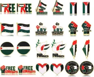 Palestine Earrings for Women Free Palestine Stud Earrings Enamel Peace Dove Power Fist Palestine Flag Earrings Save Gaza Support Palestine Jewelry Accessories Outfits