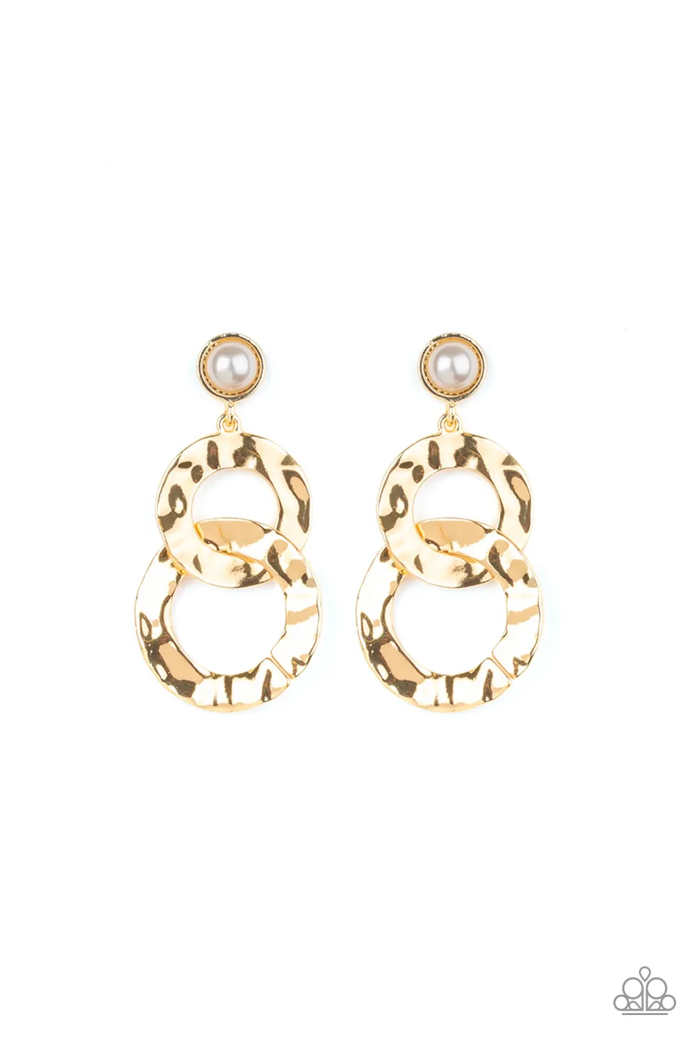 Paparazzi Accessories - On Scene #L78 Peg - Gold Earrings
