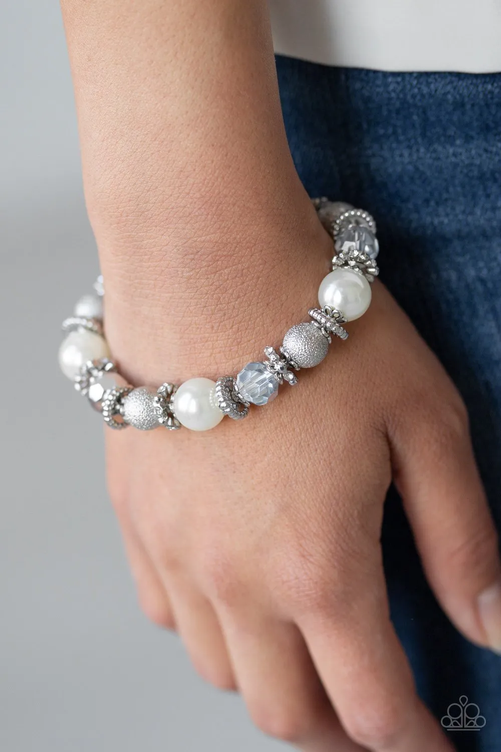 Paparazzi Sparking Conversation -White Bracelet
