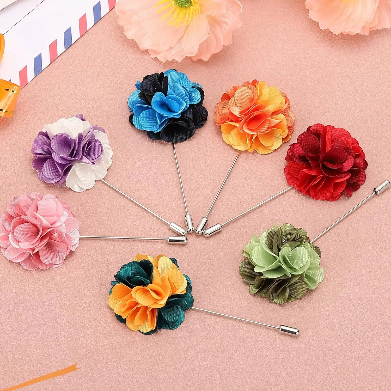 PATIKIL Flower Boutonnieres Pin, Lapel Pin for Men Camellia Flower for Suit Wedding Graduation Anniversary Brooch Graduation Outfit
