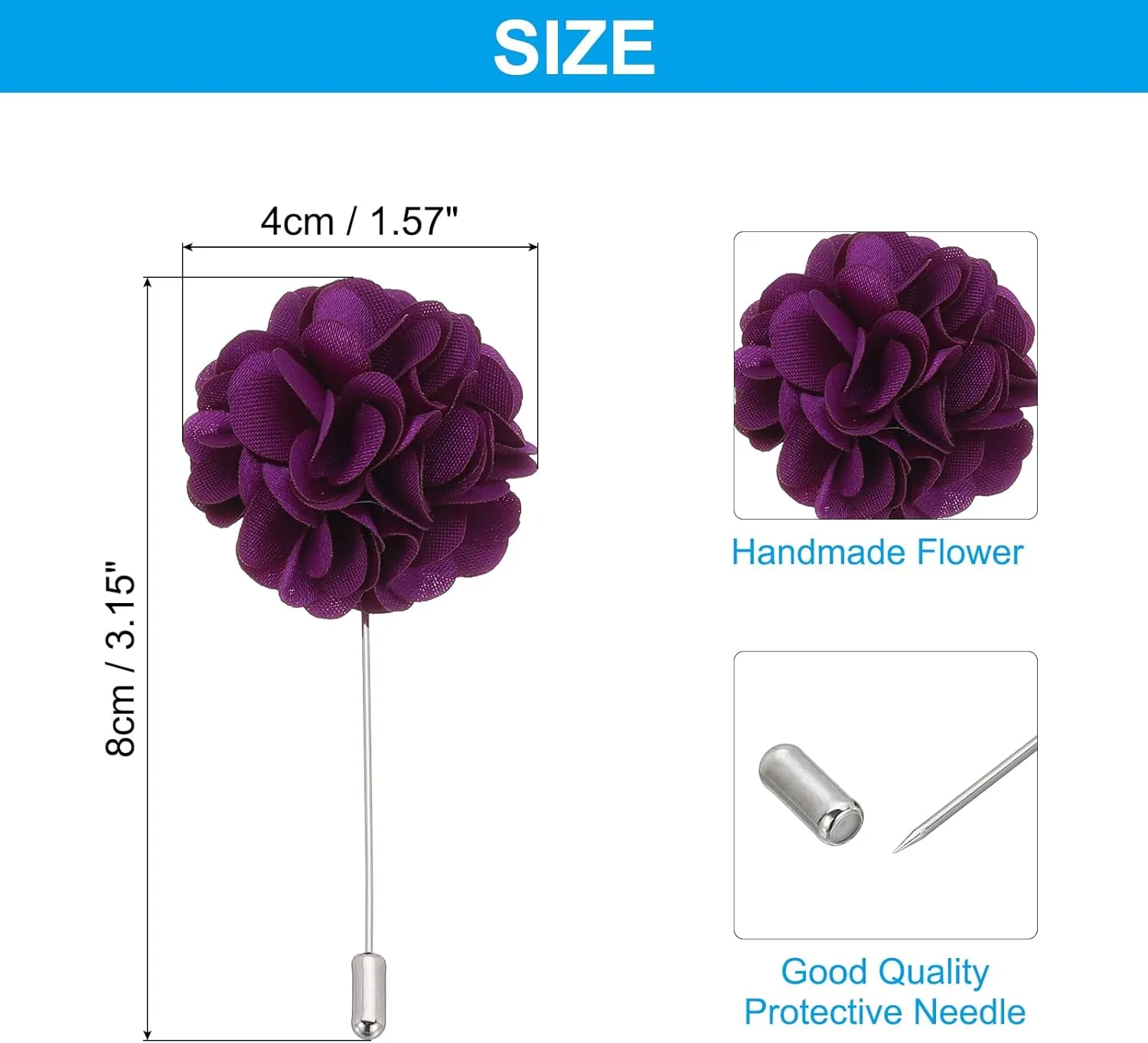 PATIKIL Flower Boutonnieres Pin, Lapel Pin for Men Camellia Flower for Suit Wedding Graduation Anniversary Brooch Graduation Outfit