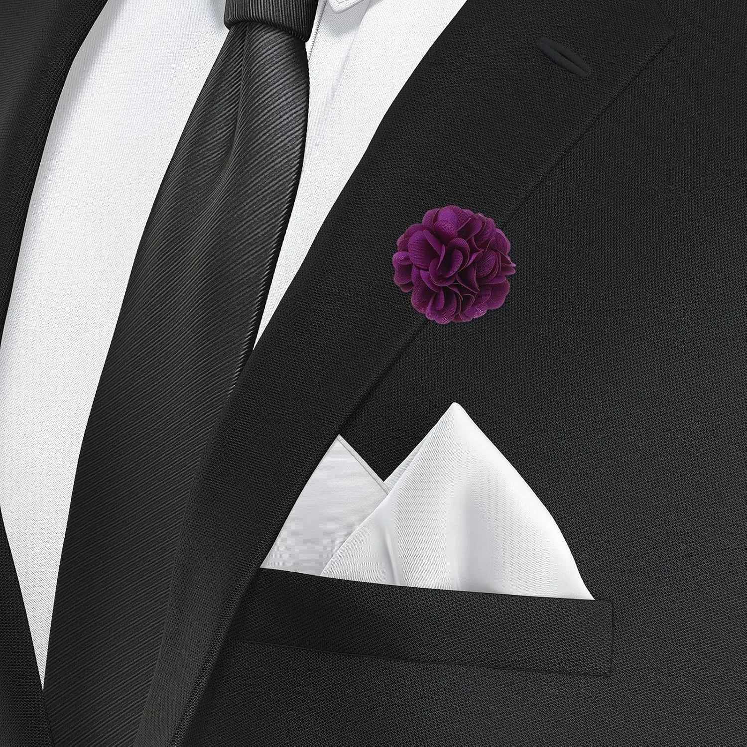 PATIKIL Flower Boutonnieres Pin, Lapel Pin for Men Camellia Flower for Suit Wedding Graduation Anniversary Brooch Graduation Outfit