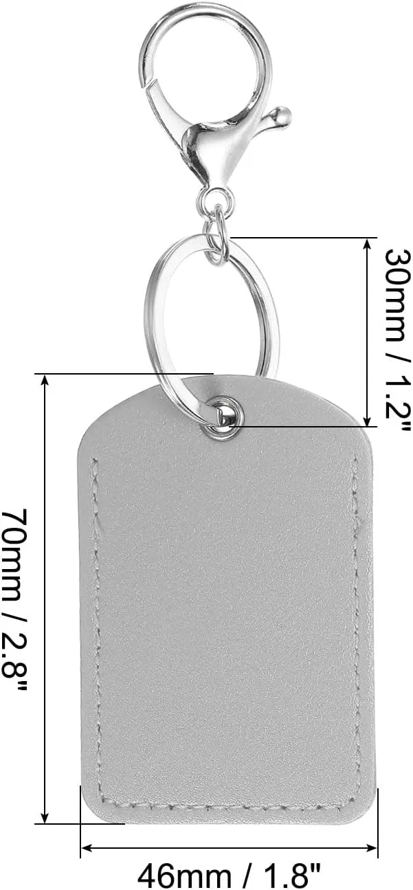PATIKIL Leather Key Fob, PU Leather Key Fobs with Key Rings Keychain Holder for ID Key Cards
