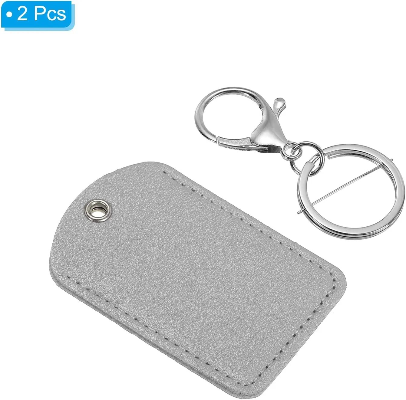 PATIKIL Leather Key Fob, PU Leather Key Fobs with Key Rings Keychain Holder for ID Key Cards