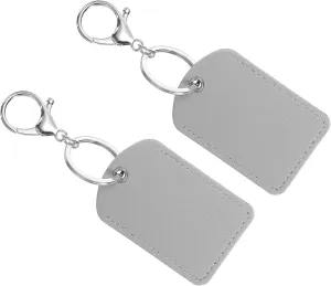 PATIKIL Leather Key Fob, PU Leather Key Fobs with Key Rings Keychain Holder for ID Key Cards