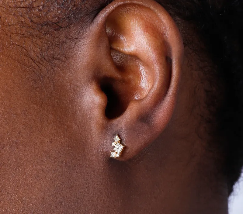 Pave Diamond Cluster Earrings