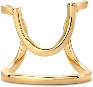 PAVOI 14K Gold Plated Manicure Nail Ring for Women | Adjustable Unique Fashion Statement Ring