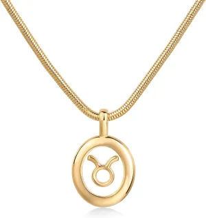 PAVOI 14K Gold Plated Unique Floating Astrology Pendant Necklace for Women - Horoscope Charm Necklace - Dainty Zodiac Gifts