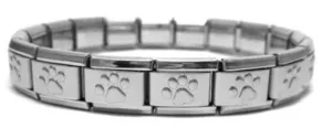 Paw Print Shiny 9mm Italian Charm Starter Bracelet