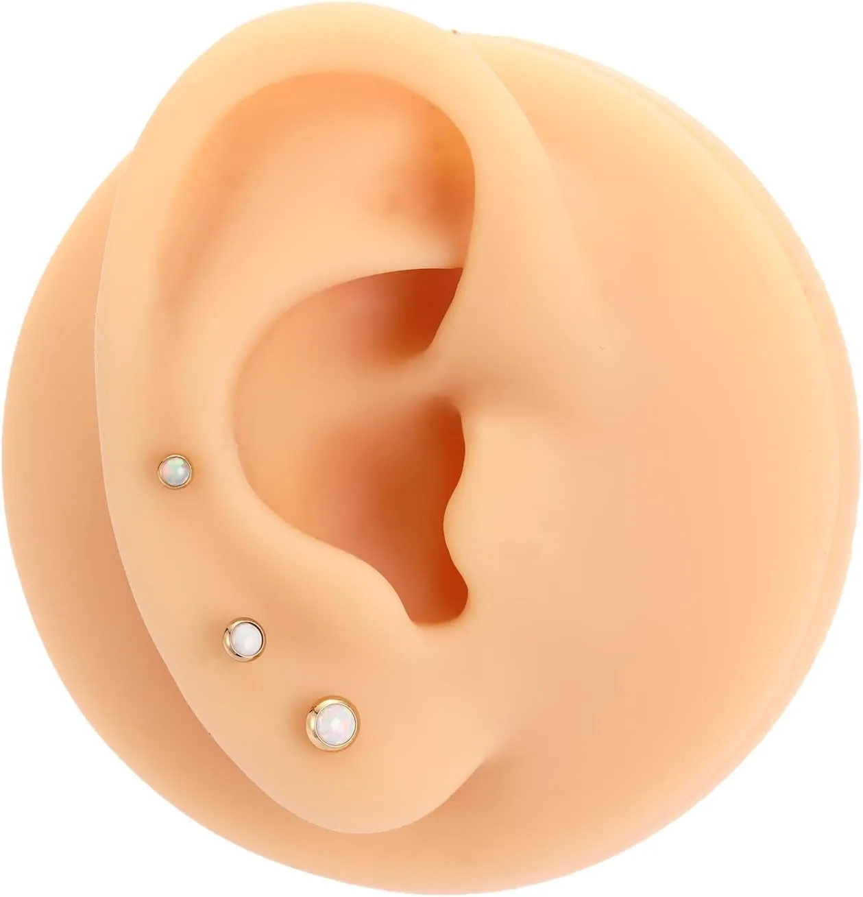 PEAKLINK 3PCS Opal Labret Studs 16G Lip Rings G23 Titanium Tragus Conch Earring Internally Threaded Labret Jewelry Cartilage Helix Piercing Medusa Medusa Jewelry 6/8/10mm