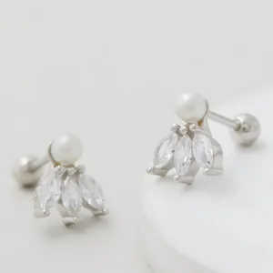 Pearl CZ Stud Silver