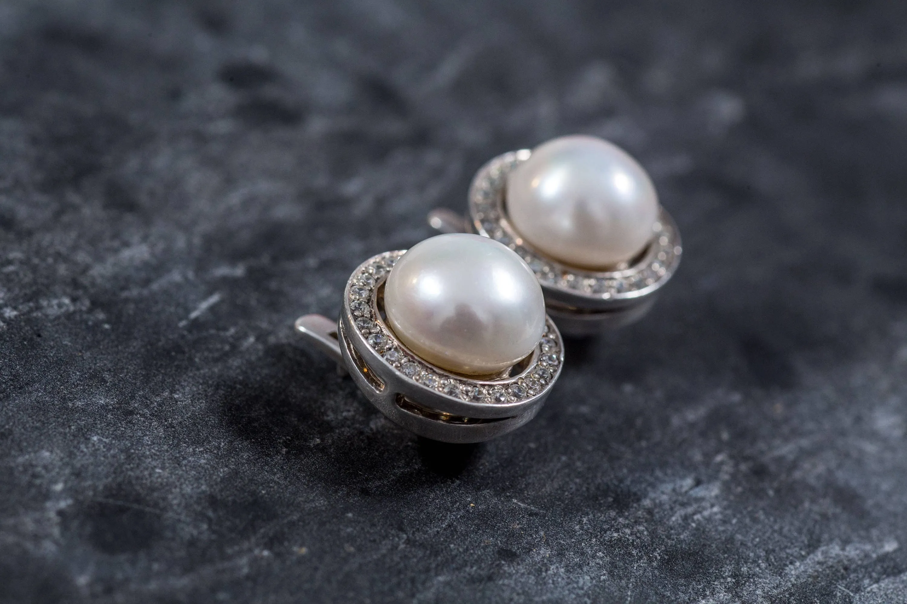 Pearl Statement Earrings - White Pearl Studs - Pearl Classy Earrings
