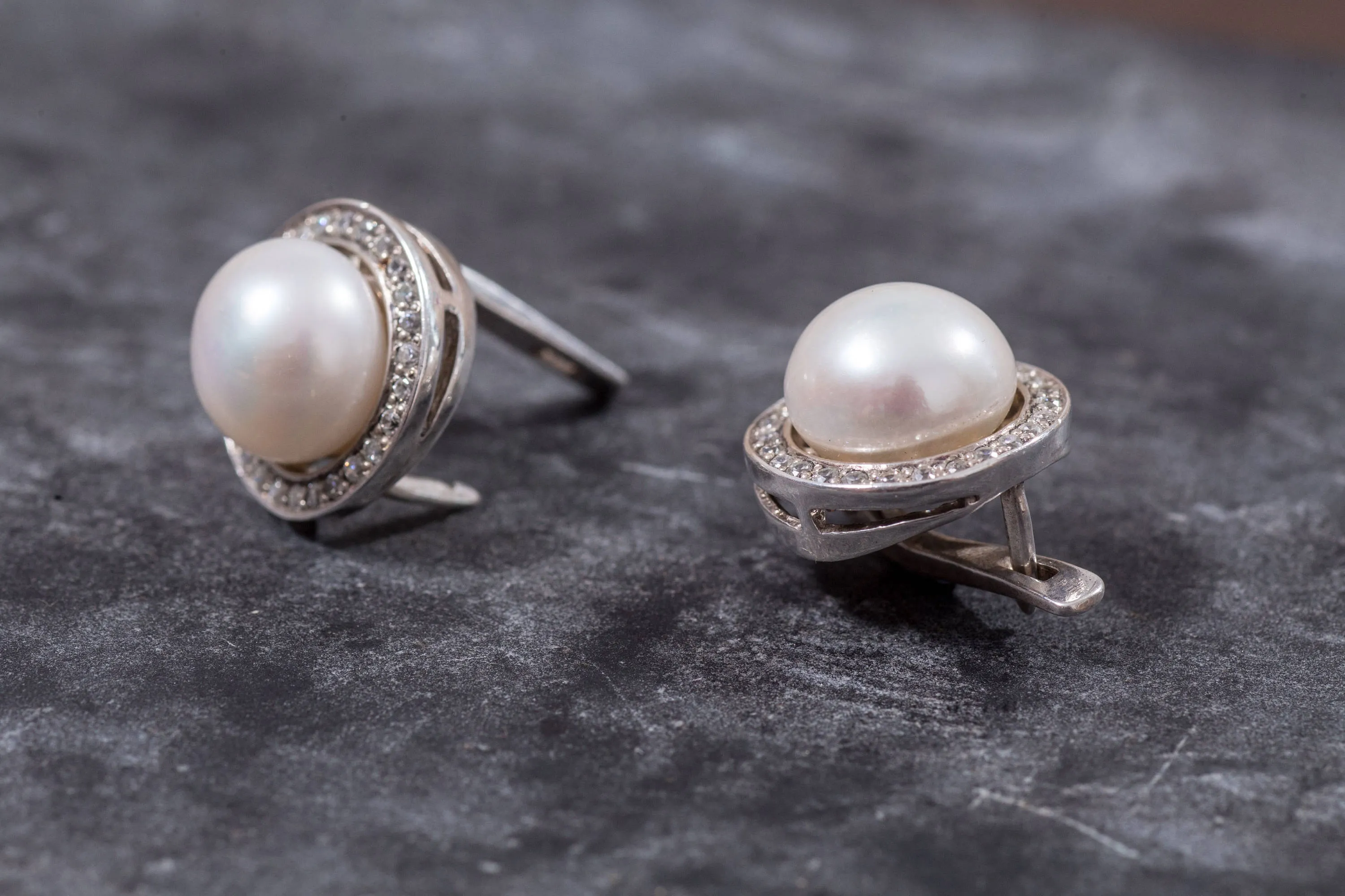 Pearl Statement Earrings - White Pearl Studs - Pearl Classy Earrings
