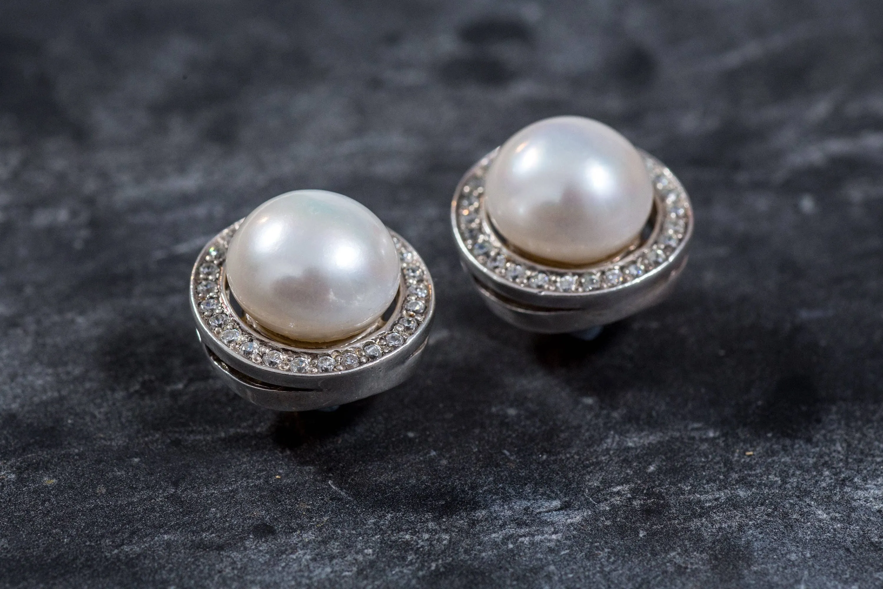 Pearl Statement Earrings - White Pearl Studs - Pearl Classy Earrings