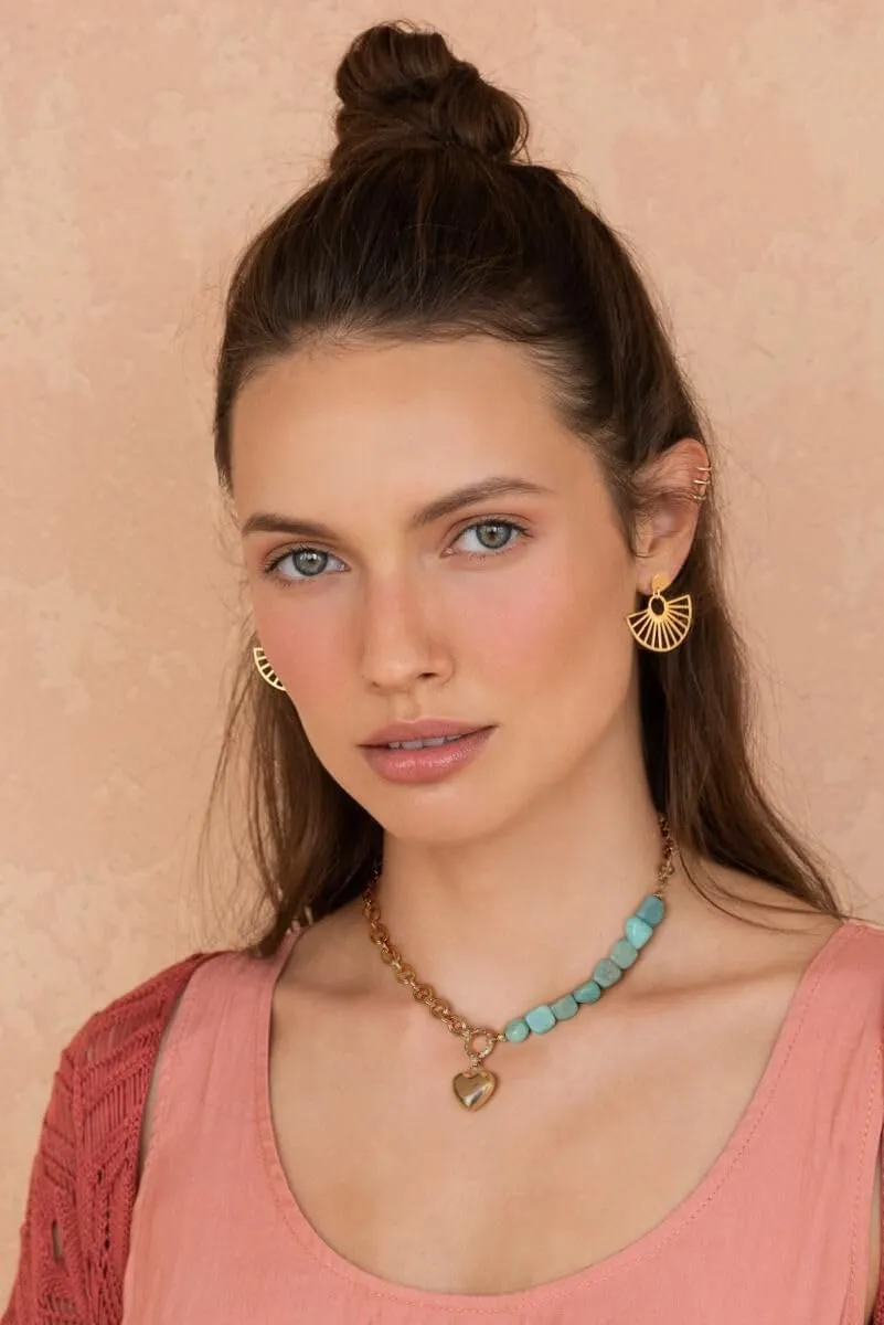 PERNNLA PEARL Dainty 18K Gold Chain Teardrop Pendant Necklace for Women Trendy Cute Toggle Necklace Minimalist Jewelry